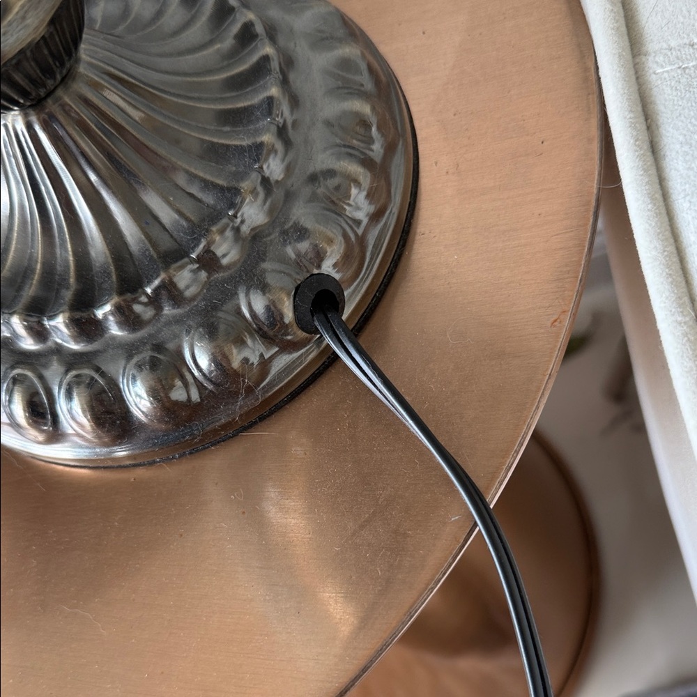 Mosaic Glass Table Lamp with Silver Base - Picture 5 of 10